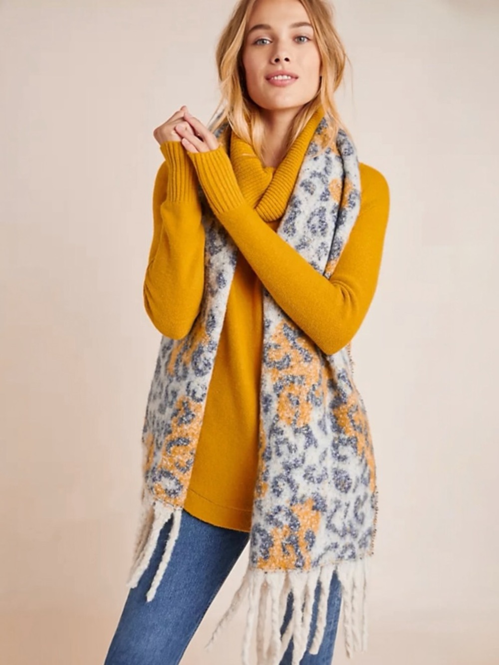𝅺ANTHROPOLOGIE • Moth Brenta Cowl Neck Pullover in Marigold